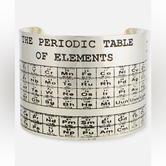Silver Tone Periodic Table Cuff Bracelet - Picture 2 of 6